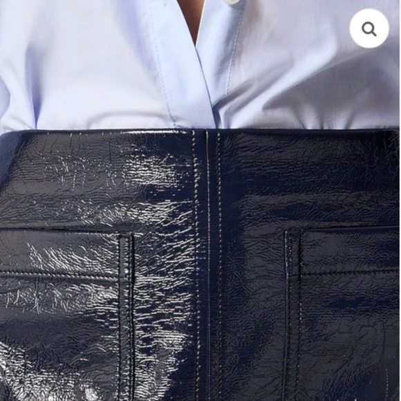 J.Crew Navy Faux patent No.3 Pencil skirt, 14  GP1507 - Picture 4 of 6